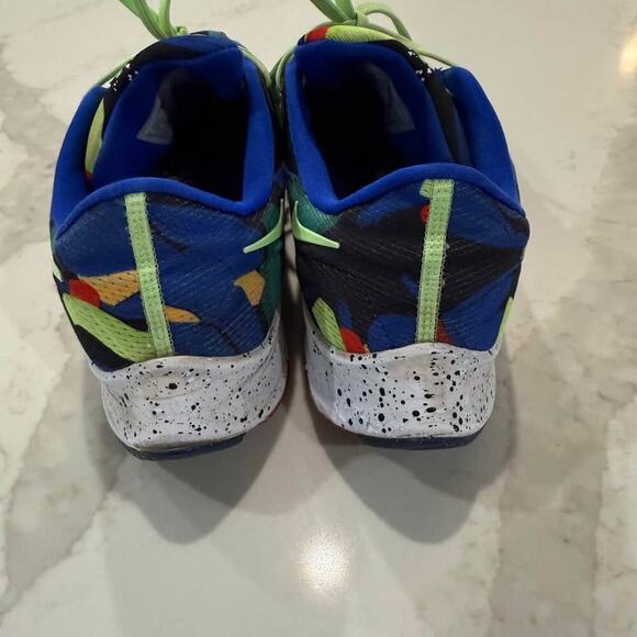 Nike Air Zoom Pegasus38 KellyAnna London Running Shoes Mens 10.5 Black/Lime/Blue - Picture 5 of 10